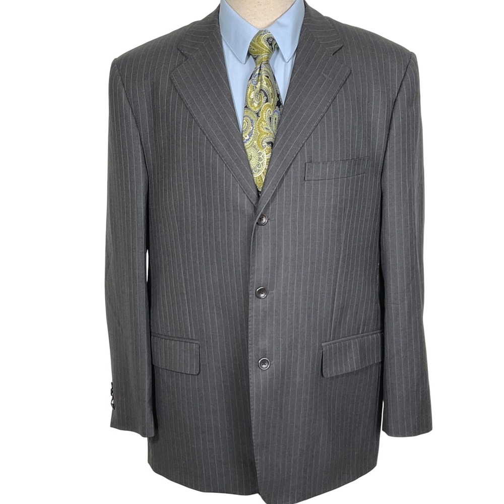 Ermenegildo Zegna  Blazer Men 44 Gray Pinstripe‎ Traveller Australian Wool Italy